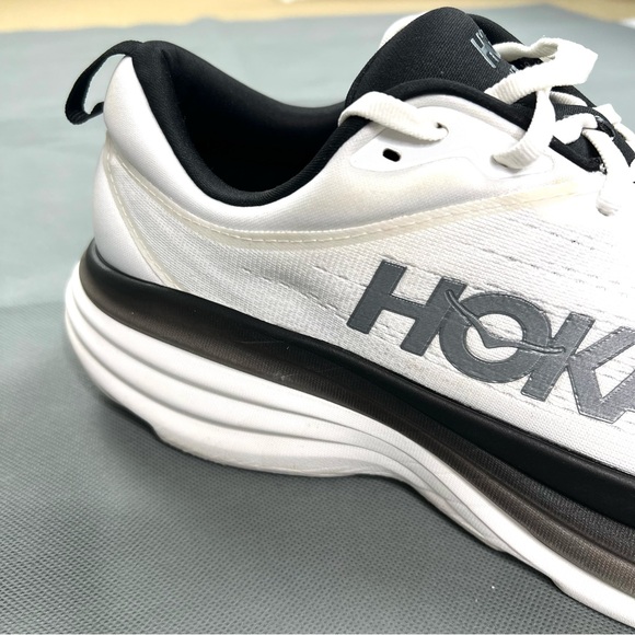 Hoka One One Bondi 8 White/Black Men’s 12.5 Great Condition! Running Shoes - Picture 12 of 15